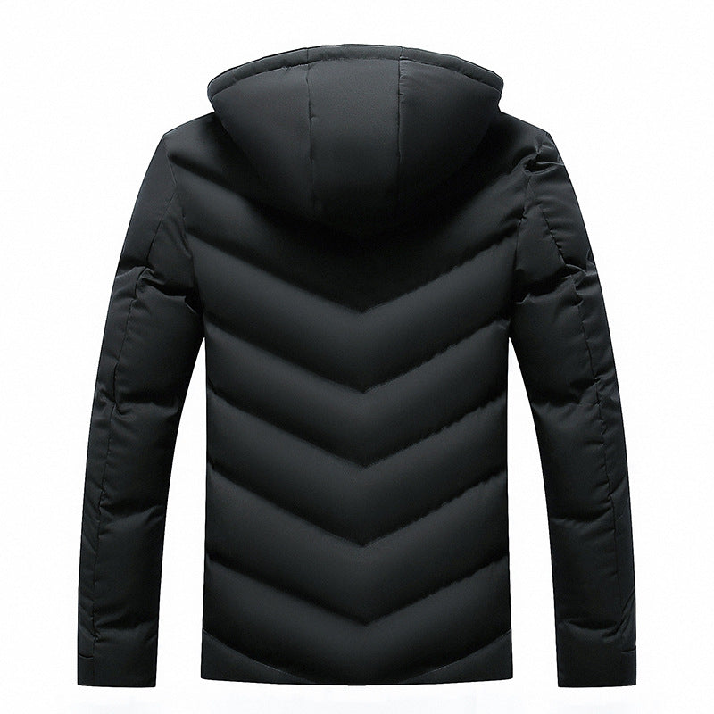 Herren Steppjacke mit Teddyfellkapuze und Chevron-Steppung Drune