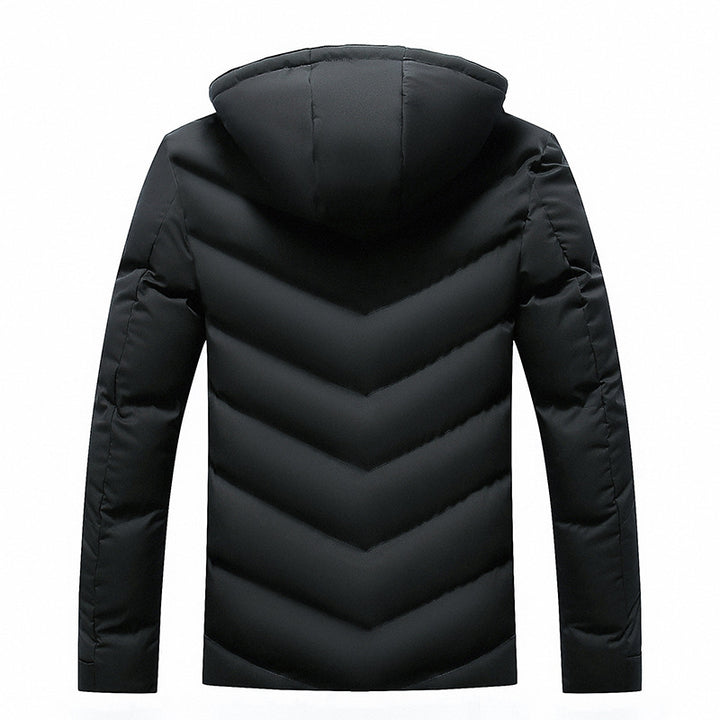 Herren Steppjacke mit Teddyfellkapuze und Chevron-Steppung Drune