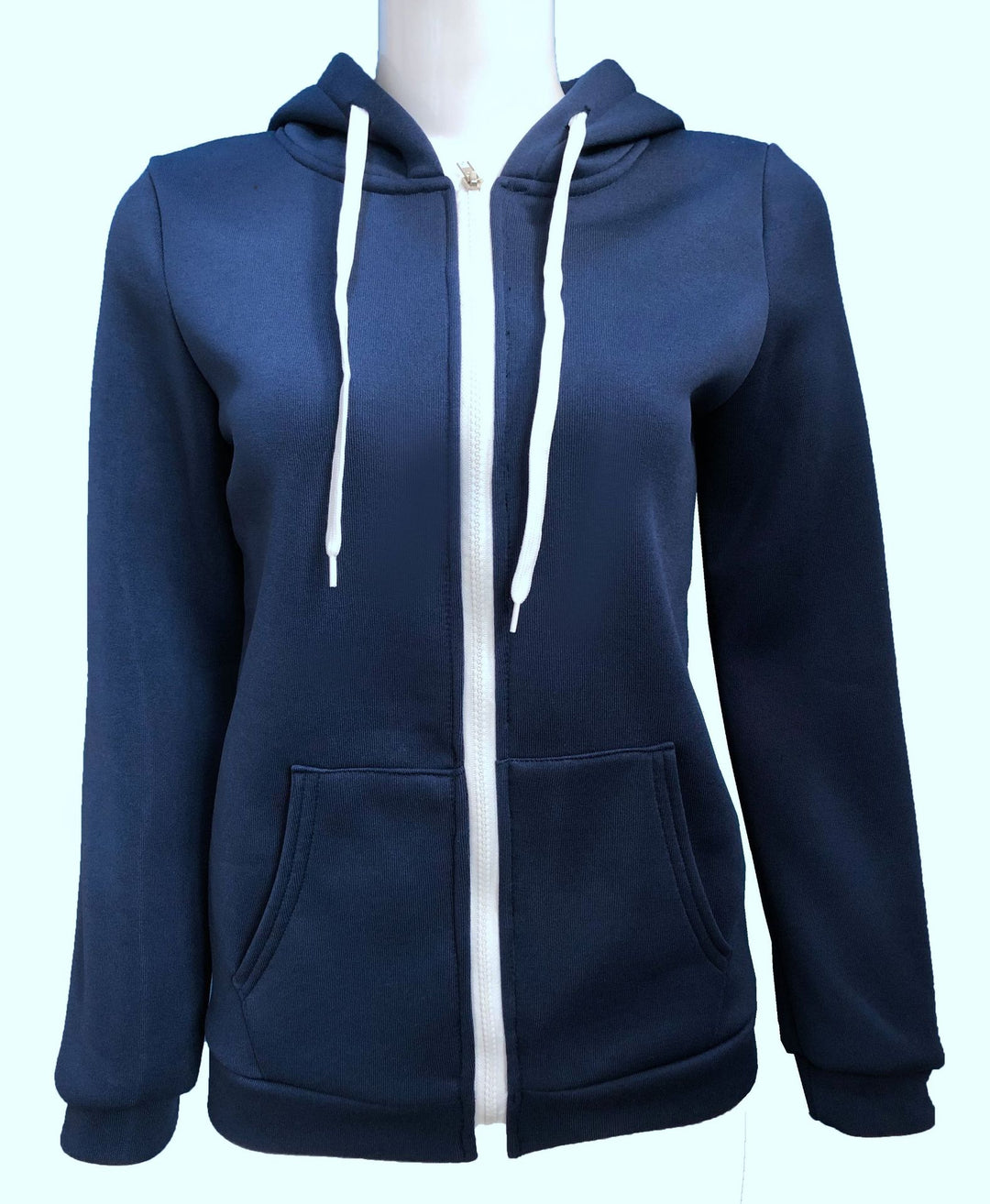 Damen bequemer Kapuzenpullover mit durchgehendem Reißverschluss und praktischen Taschen Drune