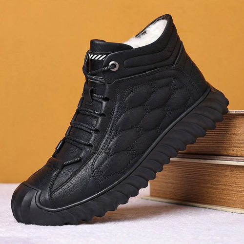 Gefütterte Herren-Stiefeletten, Kunstleder, warm, lässig