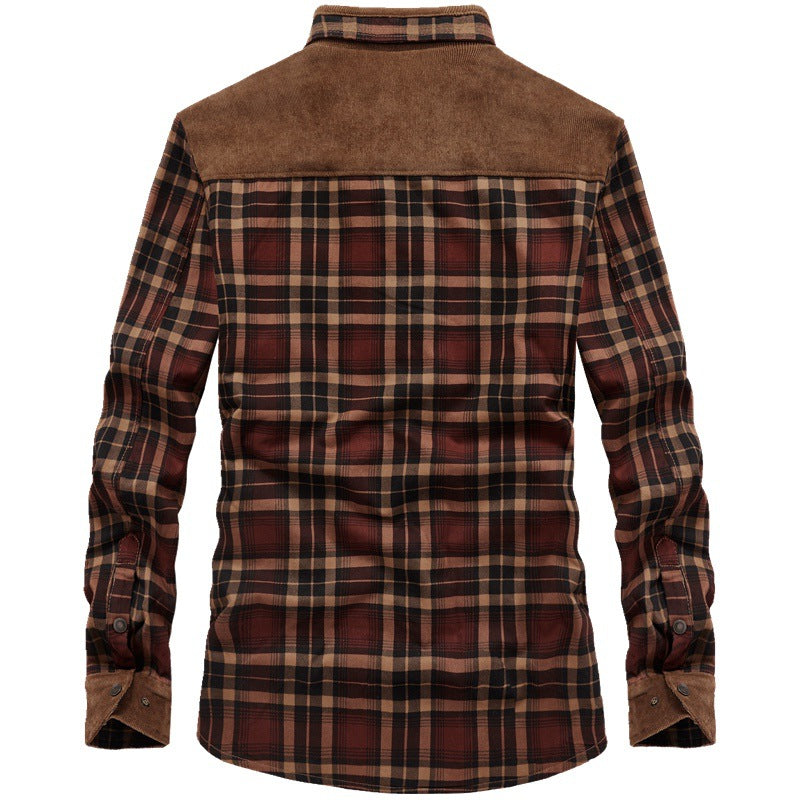 Herren Kuschelige Flanelljacke mit Teddyfutter Drune