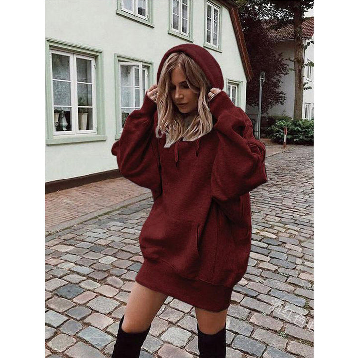 Damen Oversized Kapuzenkleid Drune