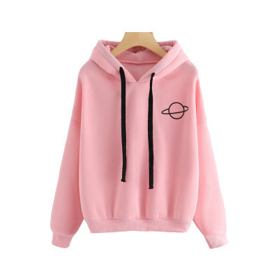 Damen lässiger Hoodie mit intergalaktischem Motiv Drune