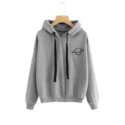 Damen lässiger Hoodie mit intergalaktischem Motiv Drune