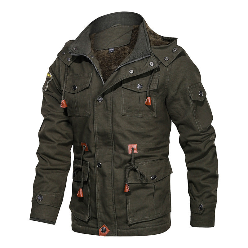 Herren Utility-Parka mit Teddyfutter und Mehrfachtaschen Drune