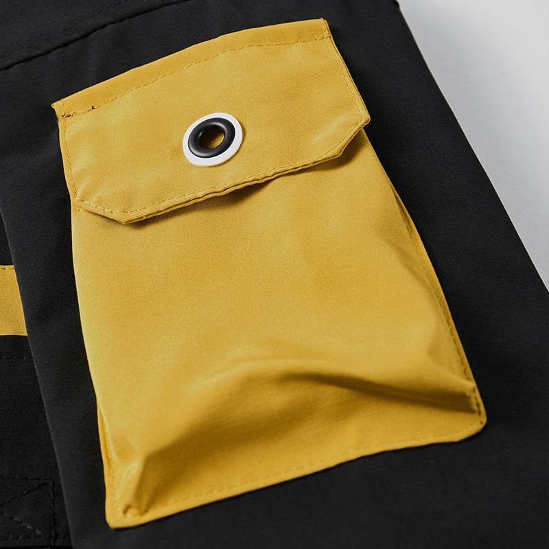 Herren Utility-Kapuzenshelljacke mit Multifachtaschen und kontrastgefütterter Kapuze Drune