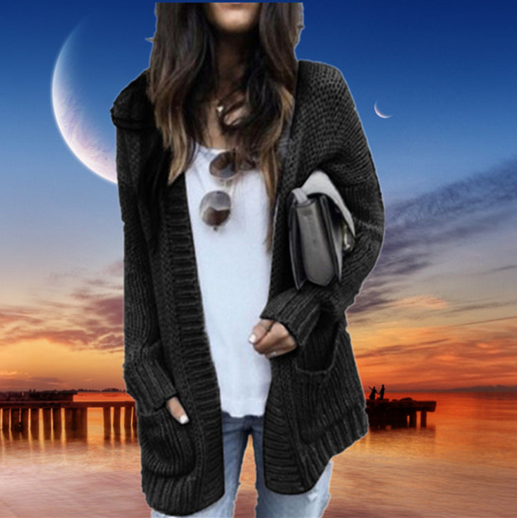 Damen Grobstrick-Cardigan mit tiefen Taschen und stilvollem Schnitt Drune