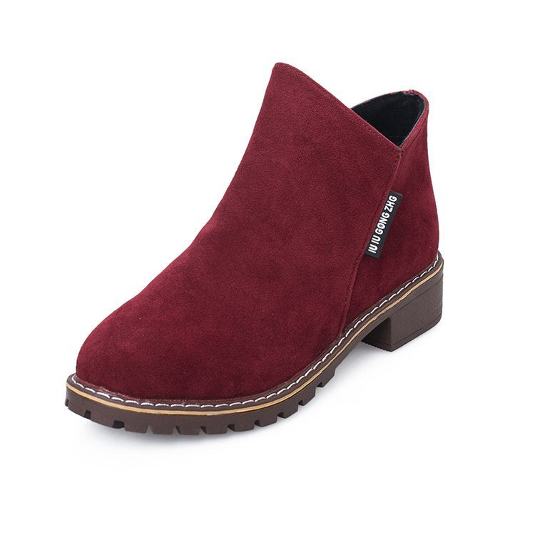 Damen Ankle-Boots aus softem Wildleder mit stabilem Blockabsatz Drune