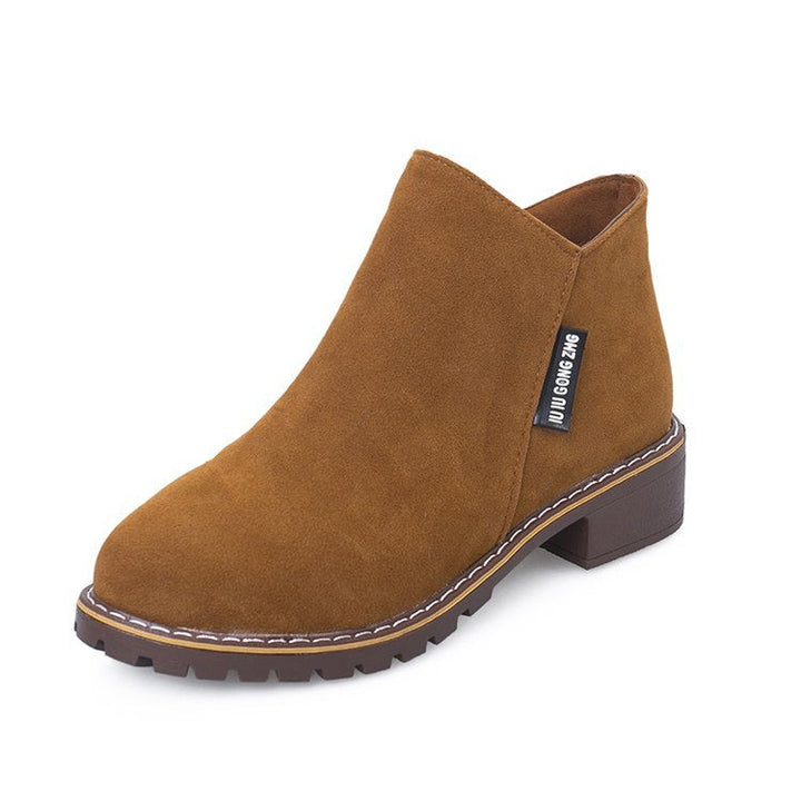 Damen Ankle-Boots aus softem Wildleder mit stabilem Blockabsatz Drune