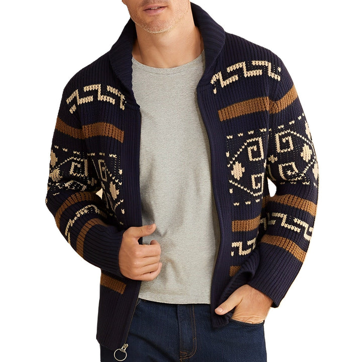 Drune | Herren Strickjacke Mit Retro|Revers