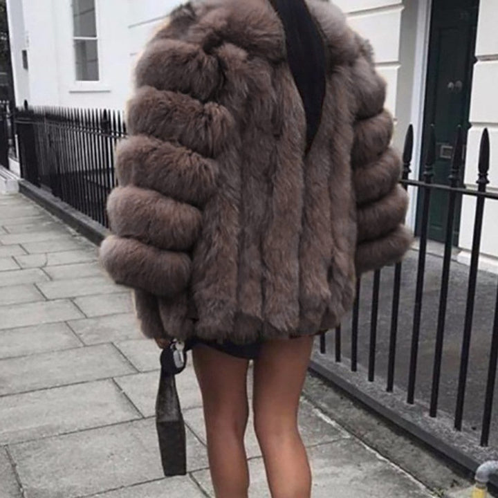 Drune | Kunstpelz-Mantel - Luxuriöser Oversized Schnitt - Glamouröse Winteroberbekleidung