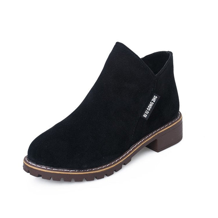 Damen Ankle-Boots aus softem Wildleder mit stabilem Blockabsatz Drune