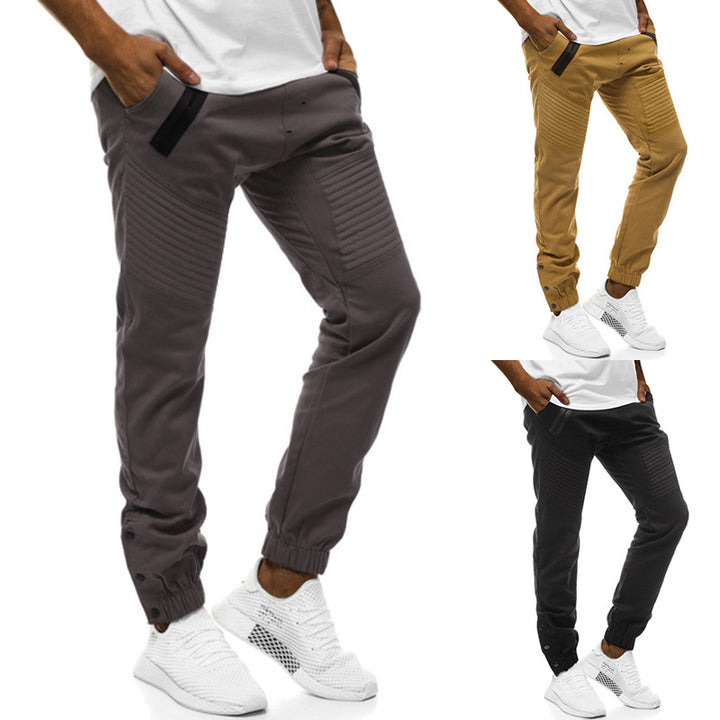 Herren Tech-Joggerhose mit gepolsterten Kniepaneelen, elastischem Tunnelzug und Druckknopf-Manschetten Drune