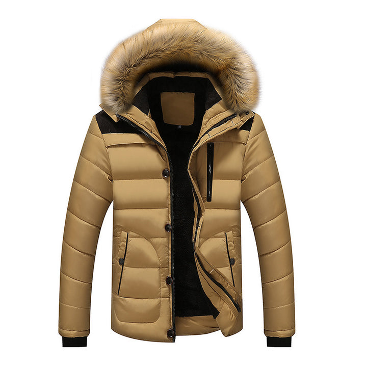 Herren Wärmende Winterjacke mit abnehmbarem Kunstfellkragen Drune