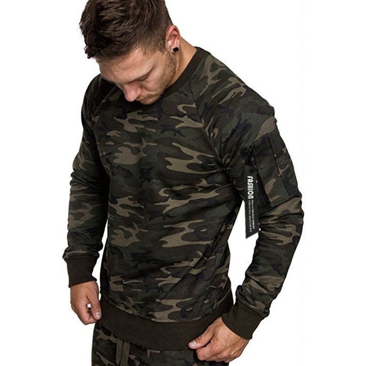 Herren sportlicher Sweatshirt mit praktischer Reißverschlusstasche Drune