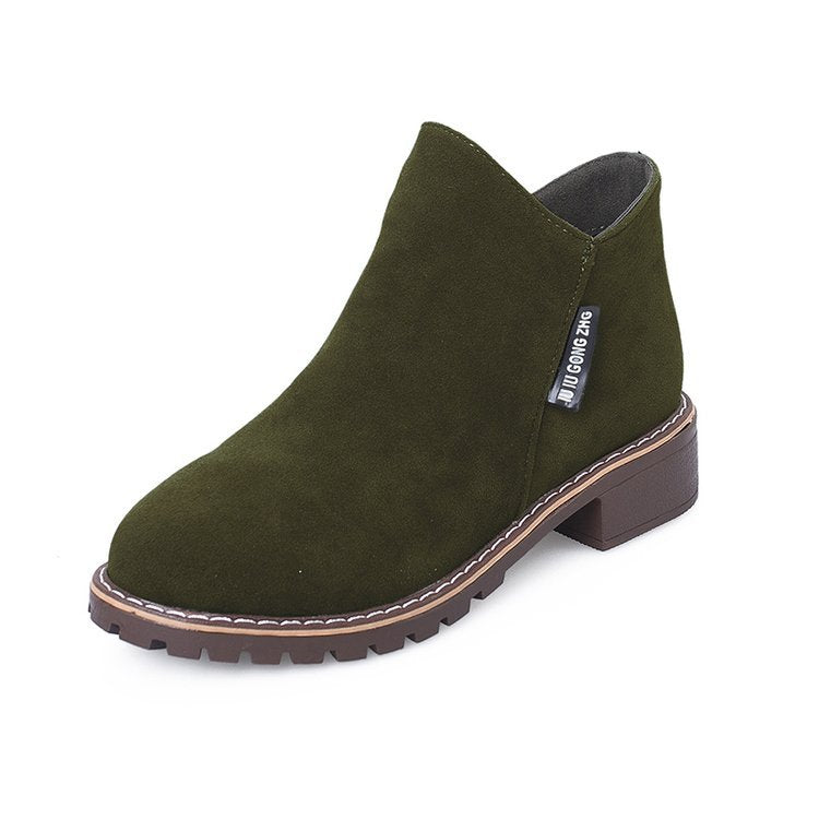 Damen Ankle-Boots aus softem Wildleder mit stabilem Blockabsatz Drune