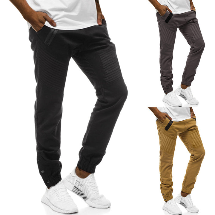 Herren Tech-Joggerhose mit gepolsterten Kniepaneelen, elastischem Tunnelzug und Druckknopf-Manschetten Drune