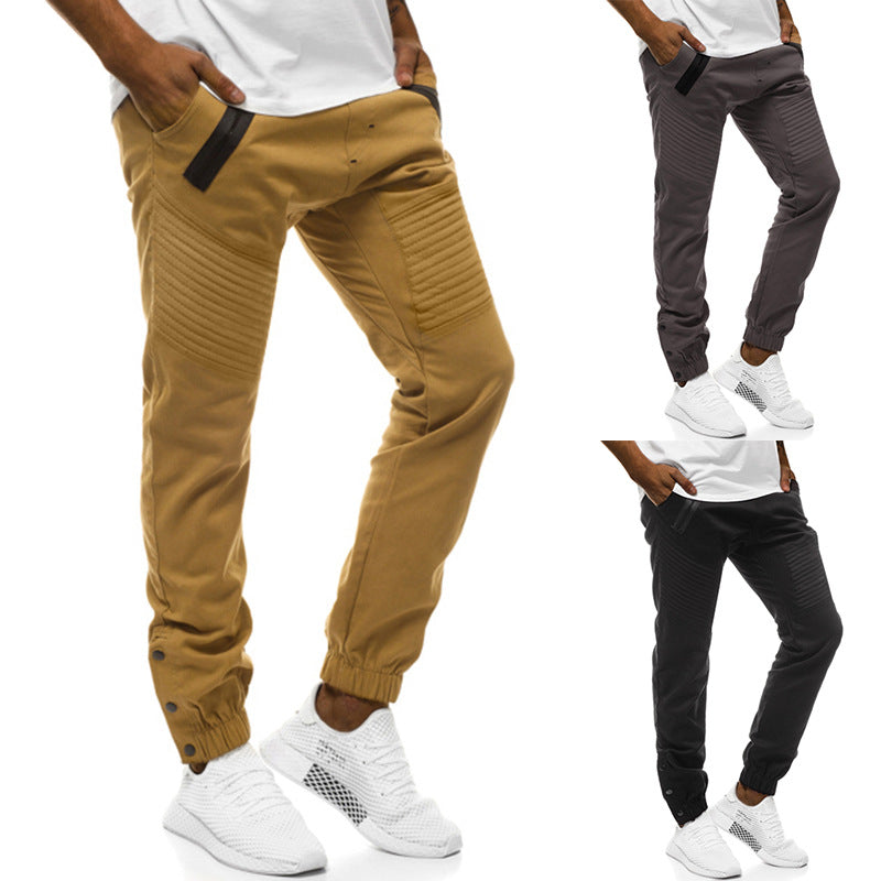 Herren Tech-Joggerhose mit gepolsterten Kniepaneelen, elastischem Tunnelzug und Druckknopf-Manschetten Drune