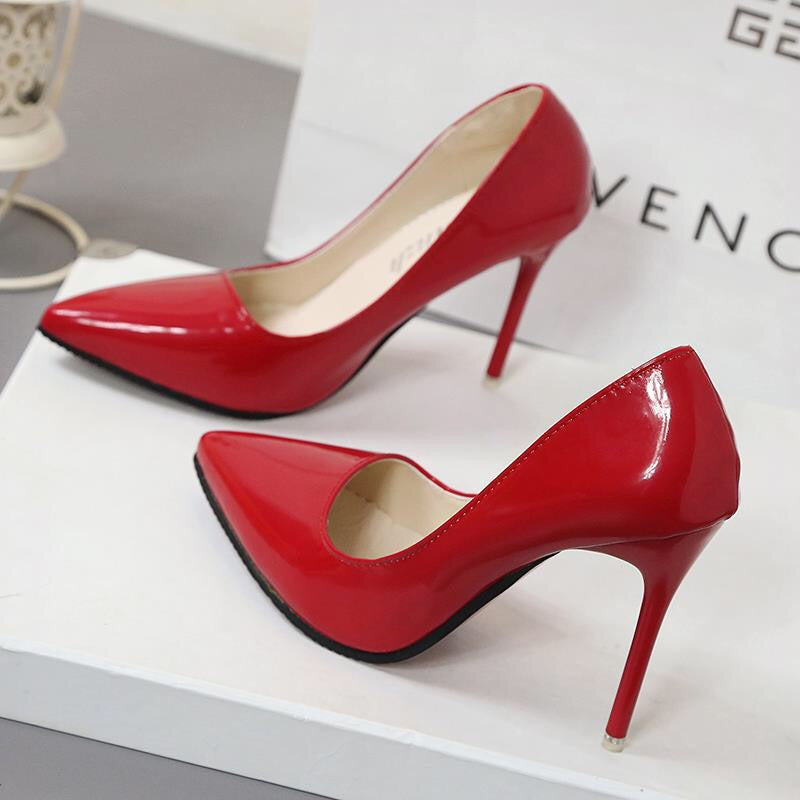 Damen Elegante Hochglanz-Pumps mit schmaler Silhouette und komfortablem Innenfutter Drune