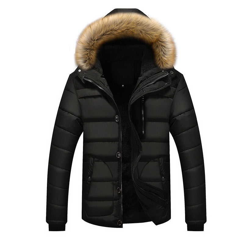 Herren Wärmende Winterjacke mit abnehmbarem Kunstfellkragen Drune