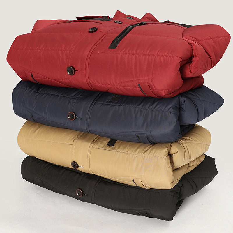 Herren Wärmende Winterjacke mit abnehmbarem Kunstfellkragen Drune