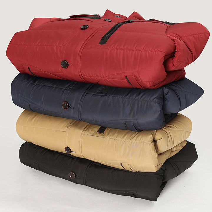 Herren Wärmende Winterjacke mit abnehmbarem Kunstfellkragen Drune