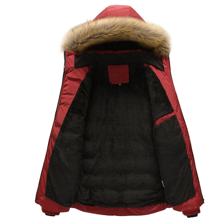 Herren Wärmende Winterjacke mit abnehmbarem Kunstfellkragen Drune
