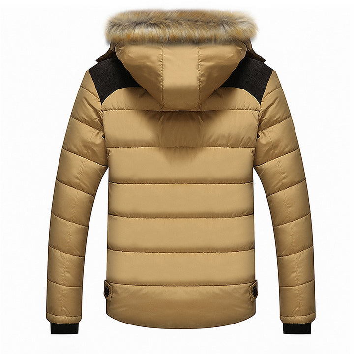 Herren Wärmende Winterjacke mit abnehmbarem Kunstfellkragen Drune