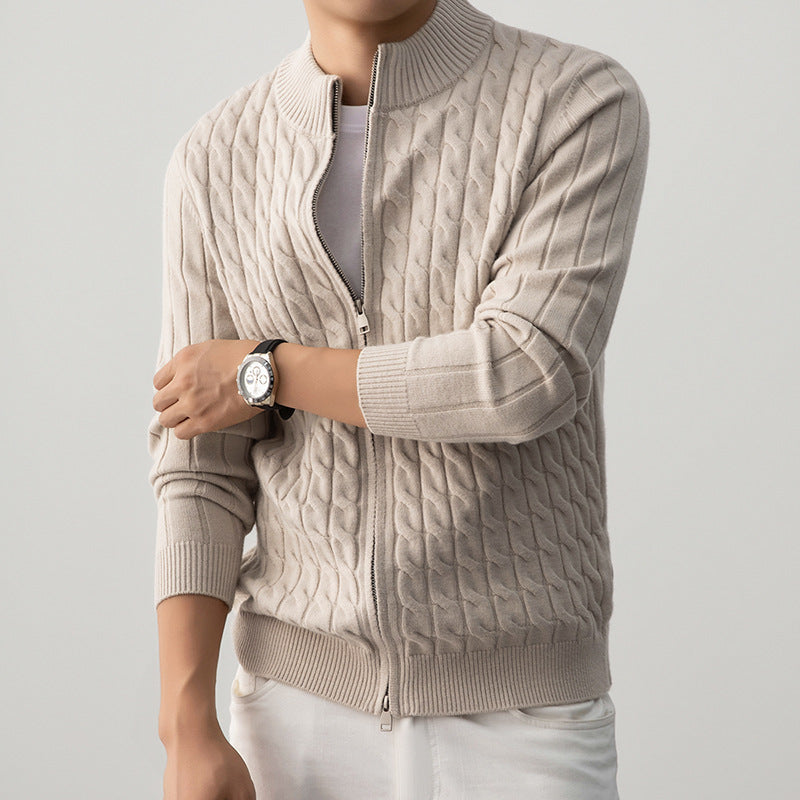 Schwerer Strick-Cardigan mit Strukturmuster