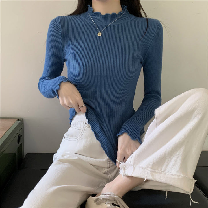 Vielseitiger Damen-Strickpullover mit Stehkragen