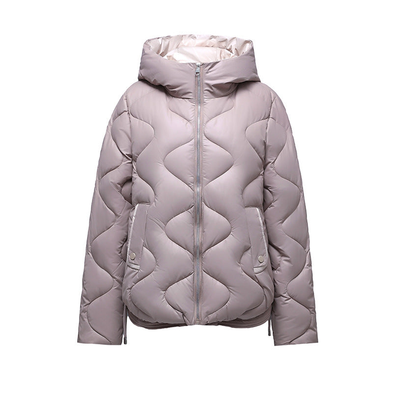 Kurze Damen-Steppjacke mit Kapuze