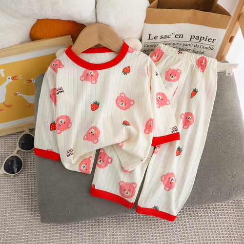 Kinder-Pyjama-Set, langärmelig, Baumwolle, leicht