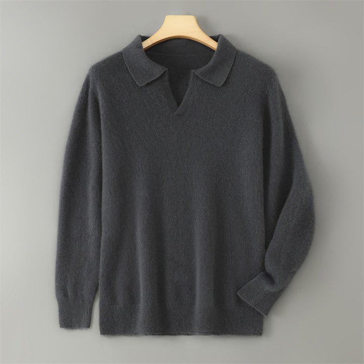 Herren-Wollpullover mit Kragen, Business-Casual