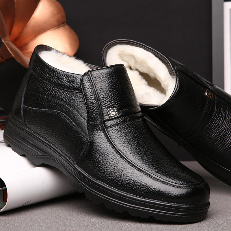 Gefütterte Herren-Winterstiefel mit Lammfell-Futter