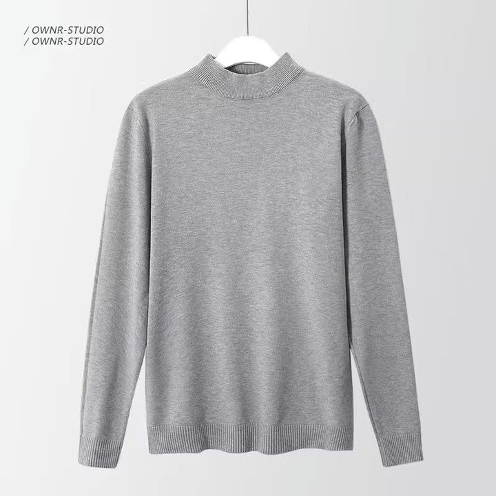 Herren-Strickpullover, schmal geschnitten, Rollkragen