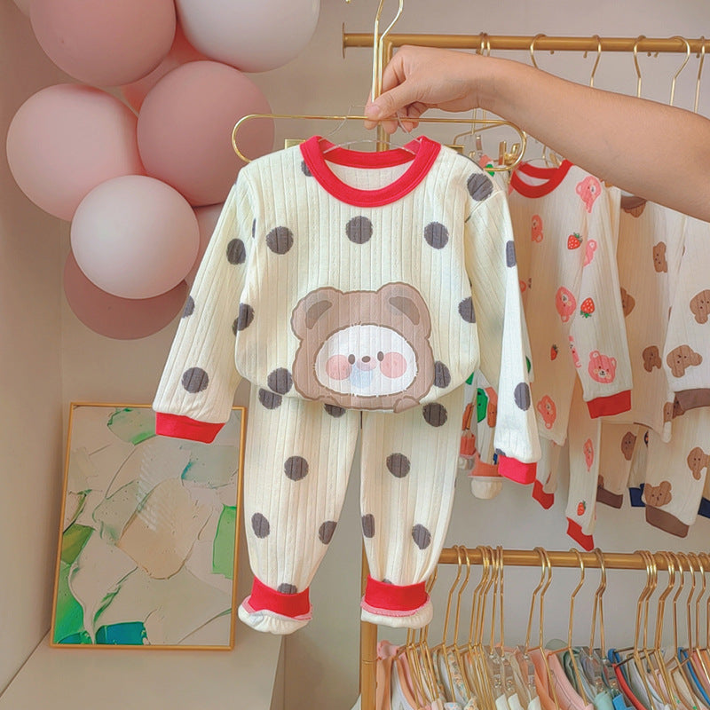 Kinder-Schlafanzug aus Baumwolle mit Jacquard-Muster
