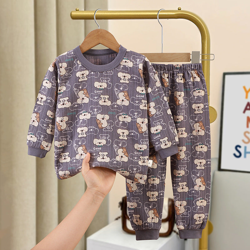 Kinder-Schlafanzug aus Baumwolle mit Jacquard-Muster