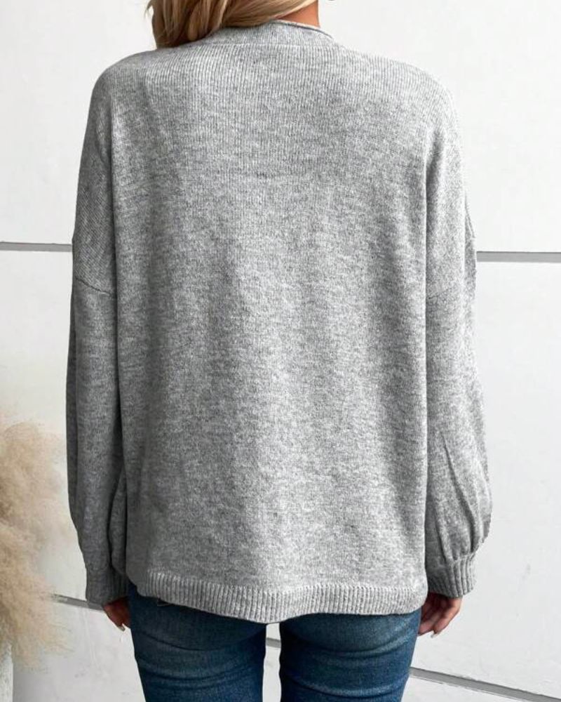 Drune | Lässig Langarm Sweater Cardigan