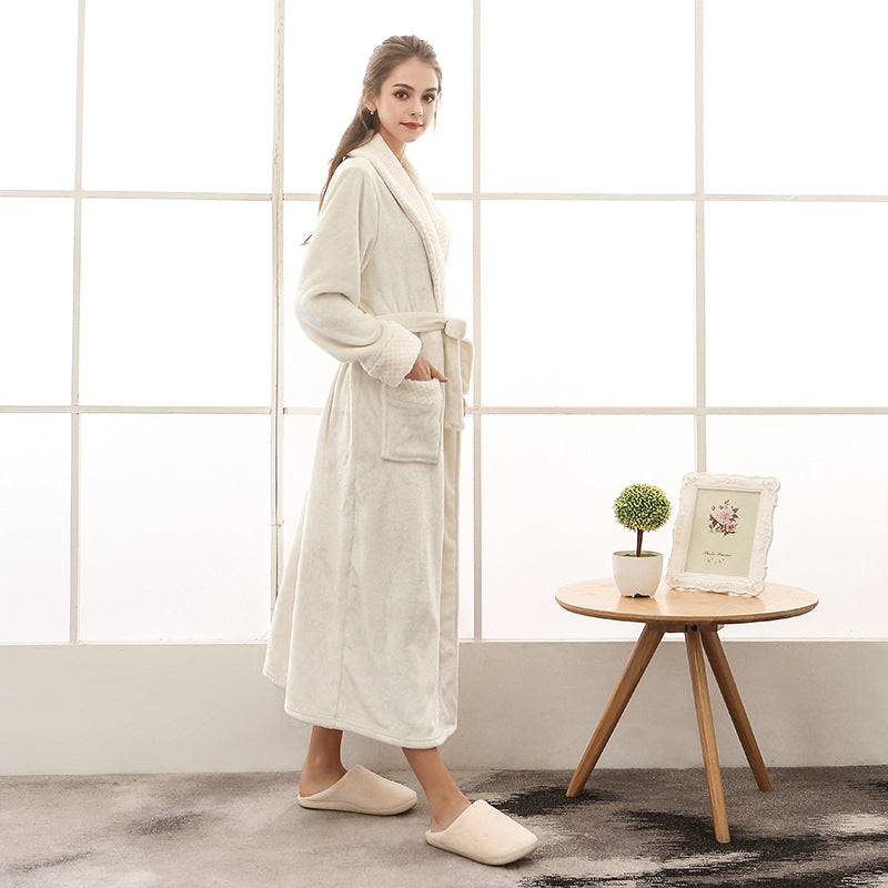 Drune | Eleganter Coral Fleece Flanell-Bademantel für Paare