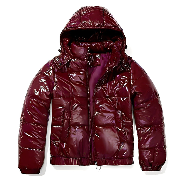 Drune | Elegante, glanzvolle Damenjacke mit Kapuze