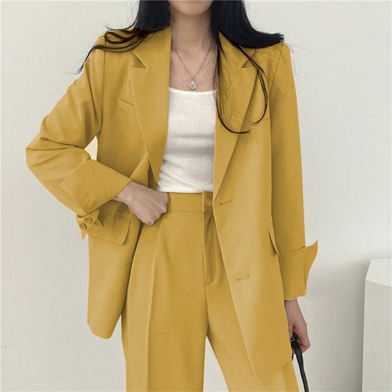 Drune | Langer Damenblazer mit Breitem Revers und Relaxter Passform