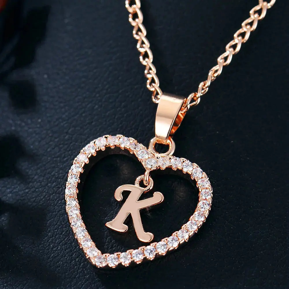 Drune | Buchstaben Zirkon Liebe Kette Schmuck Anhänger