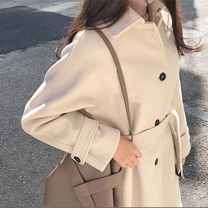 Drune | langer Damenmantel - bequemer Trenchcoat