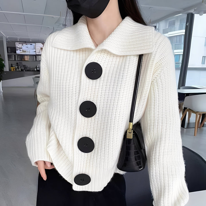 Drune | modischer Cardigan mit großen Knöpfen für Frauen