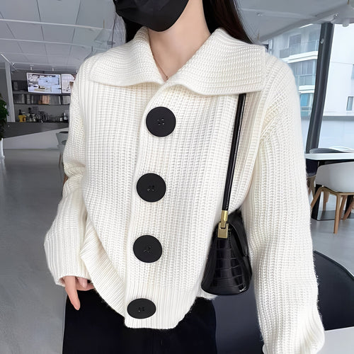 Drune | modischer Cardigan mit großen Knöpfen für Frauen