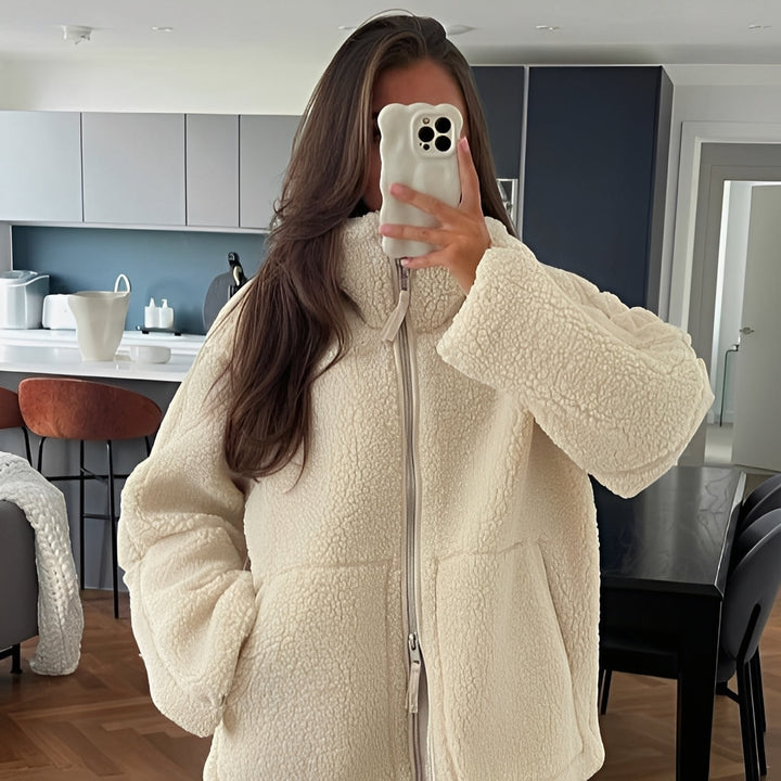 Drune | Warmer und dicker Wollmantel mit Rollkragen für Frauen
