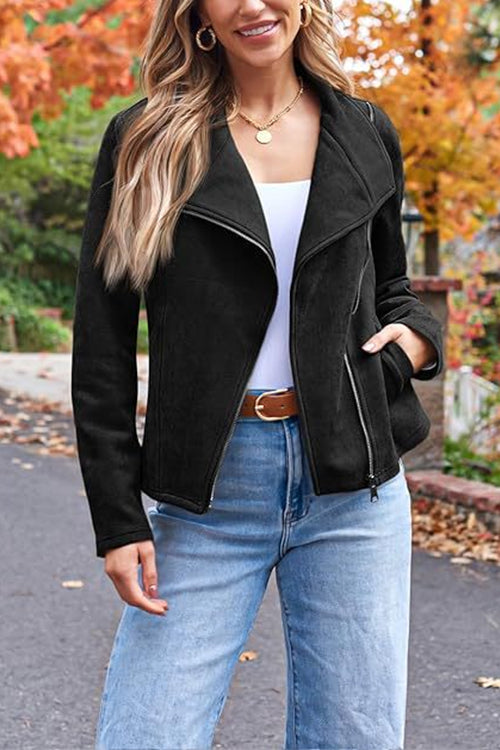 Drune | Up Pocketed Faux Suede Motorradjacke (in 7 Farben)