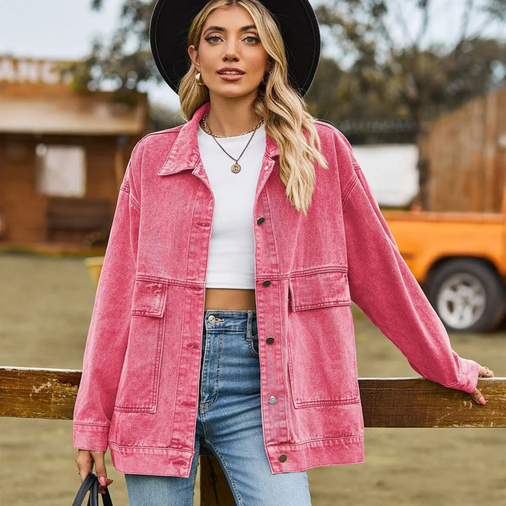 Drune | DenimCharm Klassisch Vintage Denim Jack für Damen