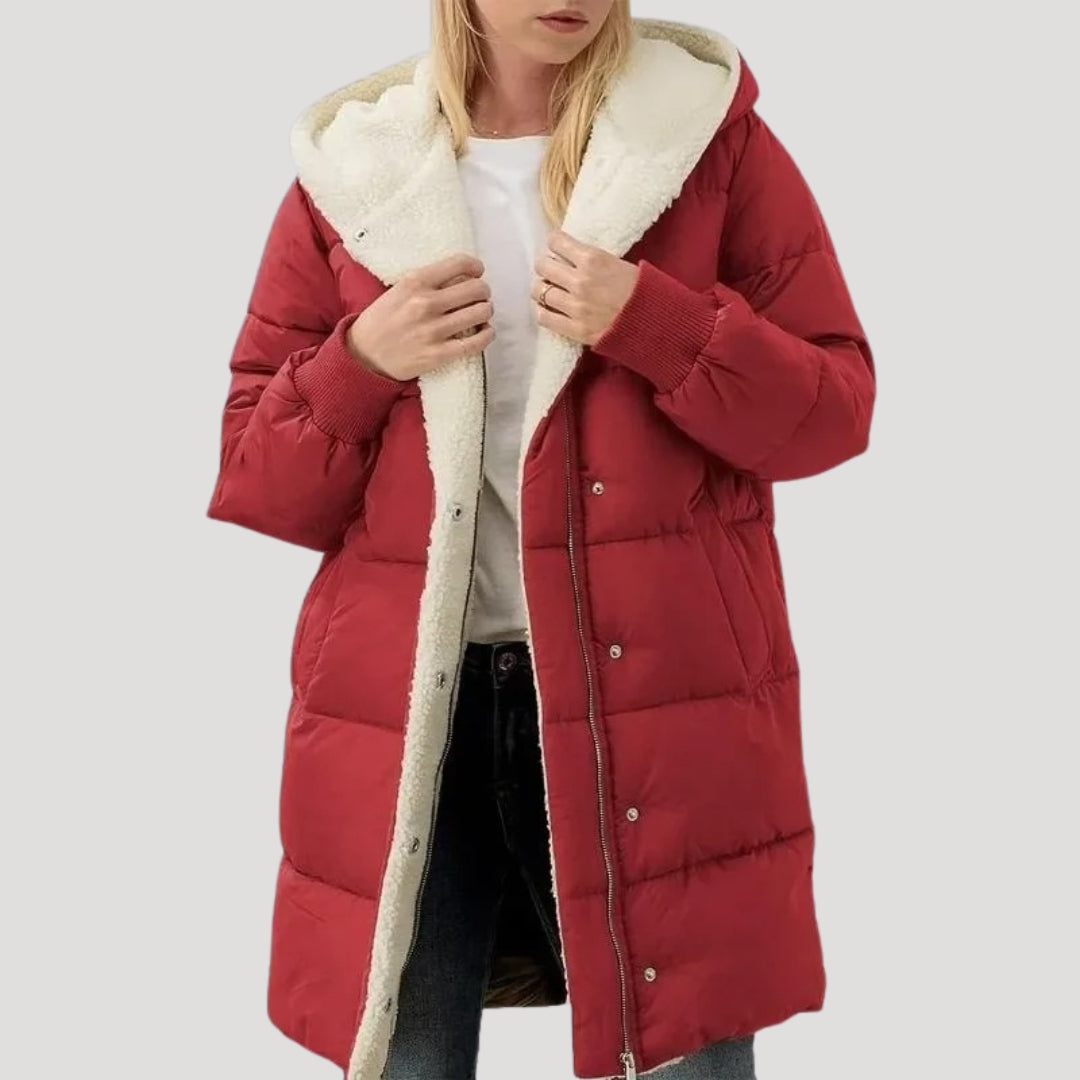 Drune | Damen Faux-Fur gefütterte Jacke Lange Jackenstil