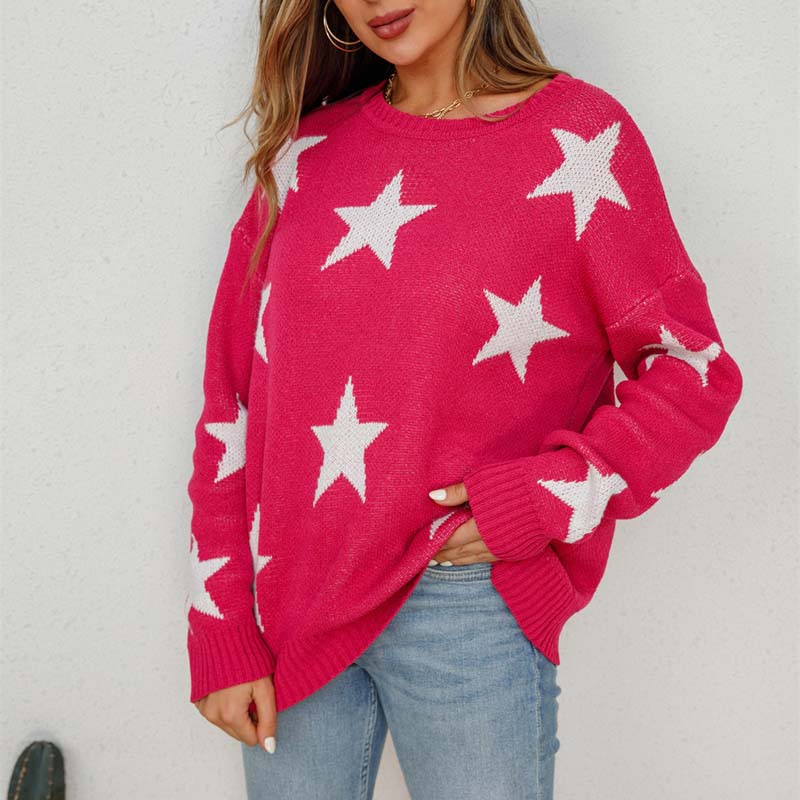 Drune | Sternstrickpullover Mit Verspieltem Muster
